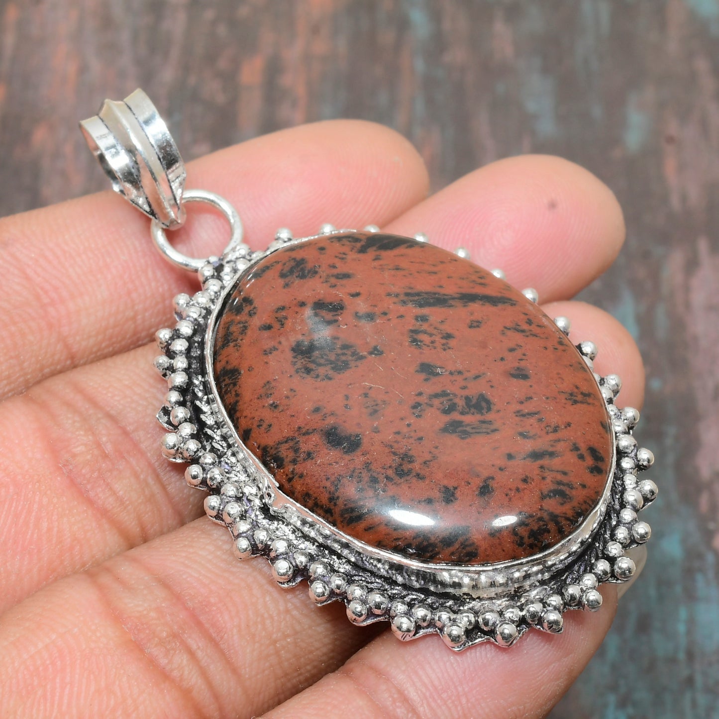 Ember’s Anchor – Red Jasper & Sterling Silver Pendant