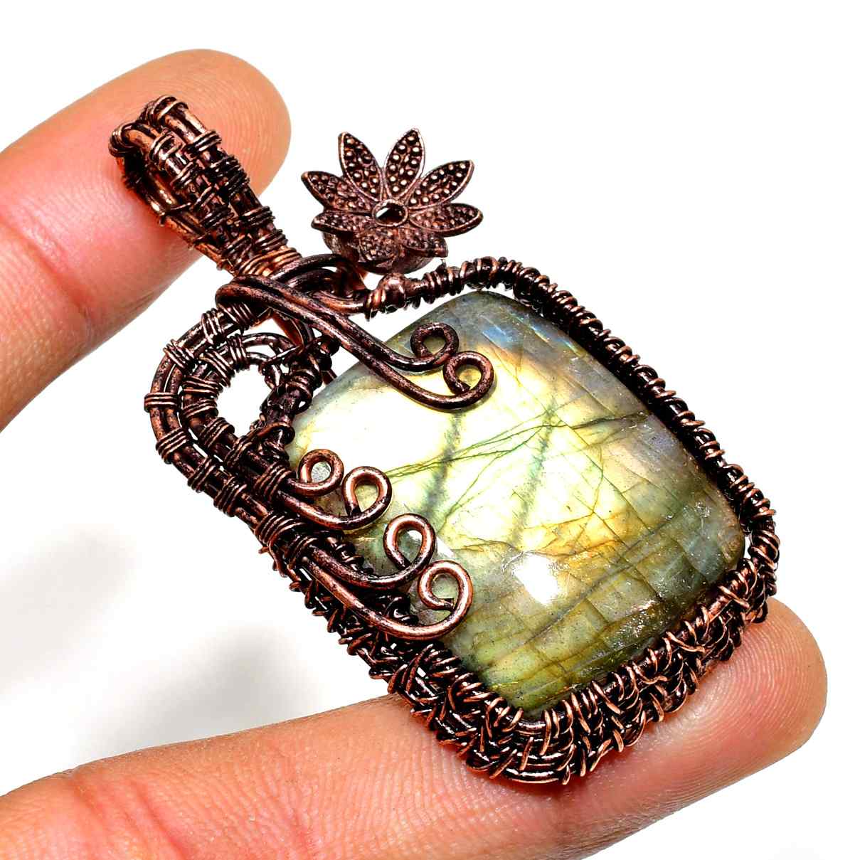 Nova’s Journey – Labradorite Copper Pendant