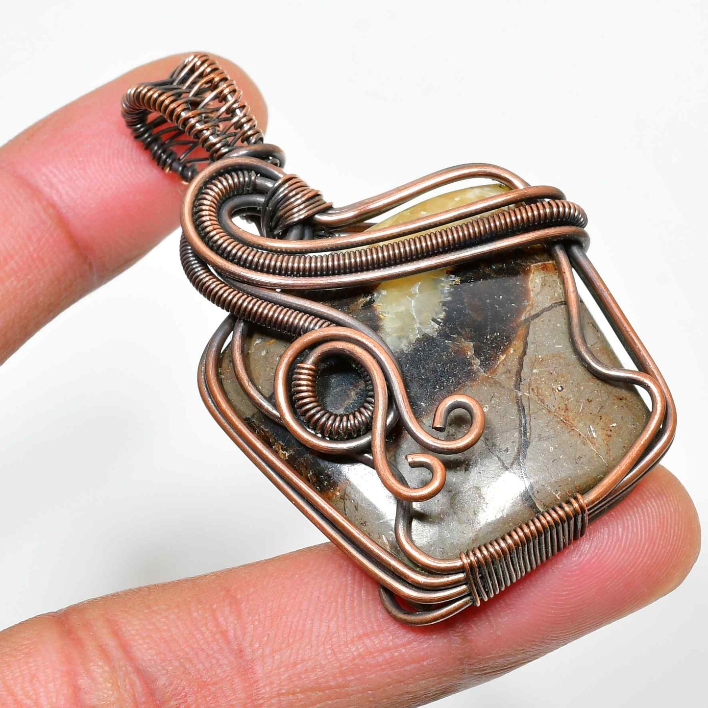 Gaia’s Embrace – Earthstone Copper Pendant
