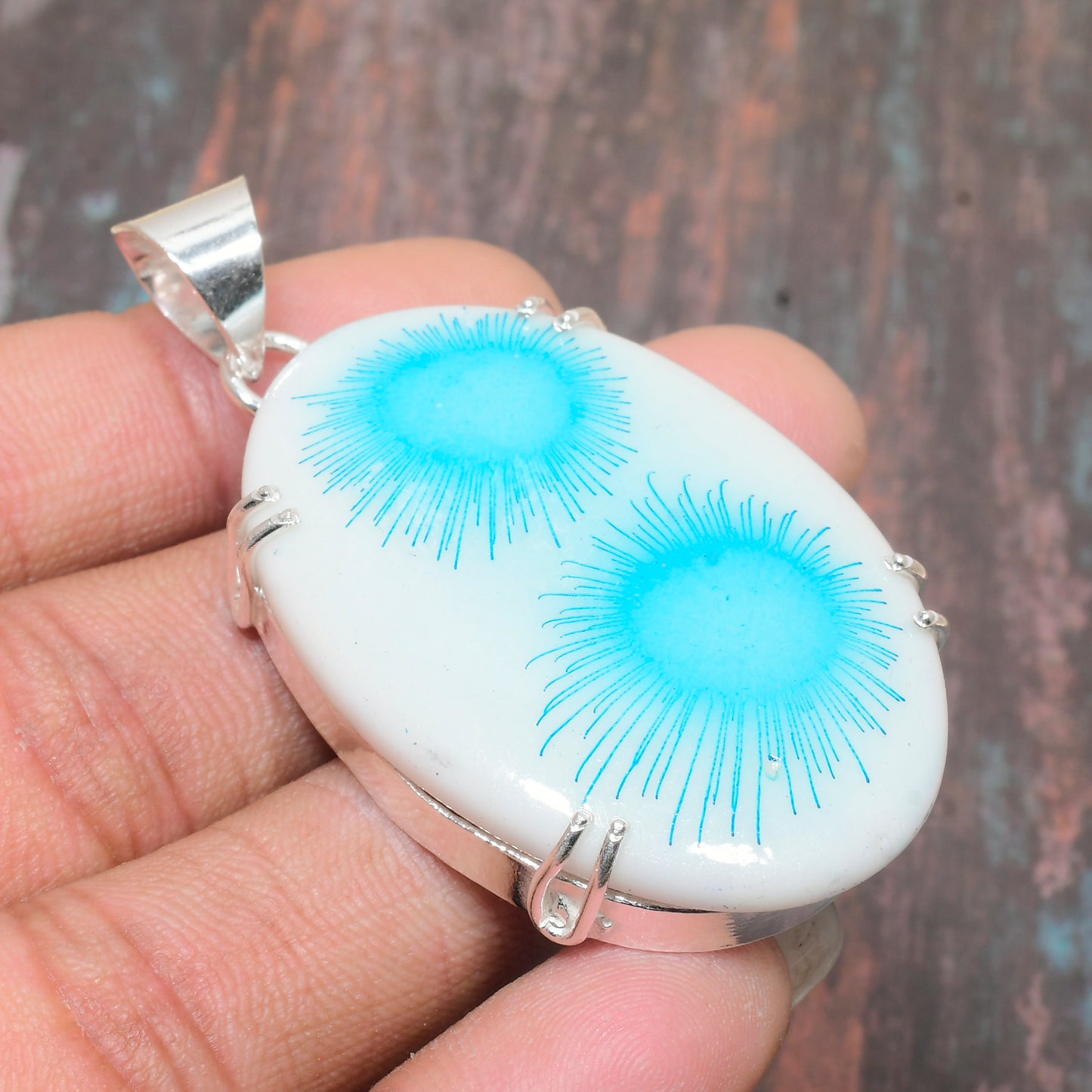 Astral Tranquility – Turquoise Sterling Silver Pendant
