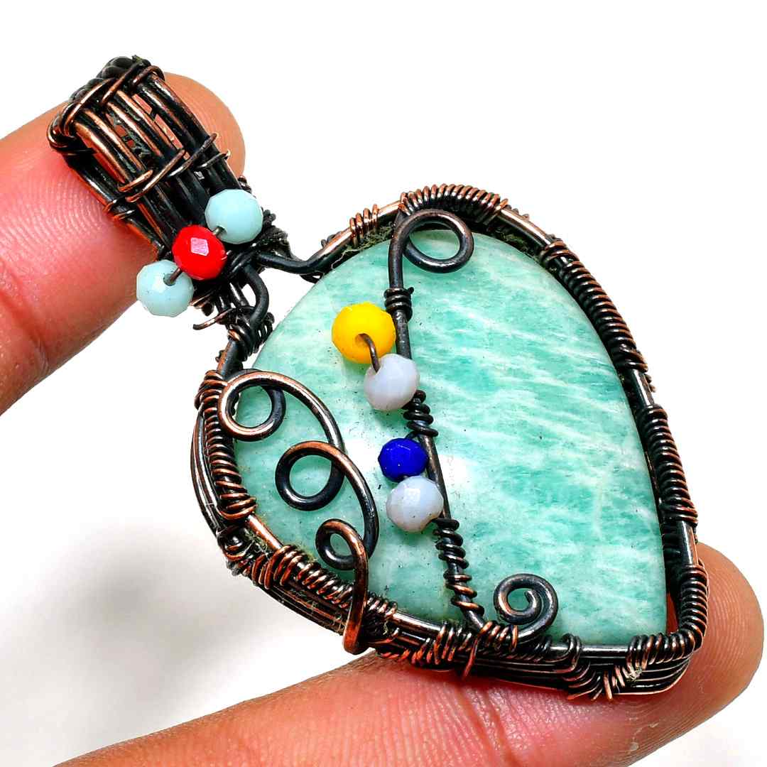 Serene Harmony – Amazonite Copper Pendant