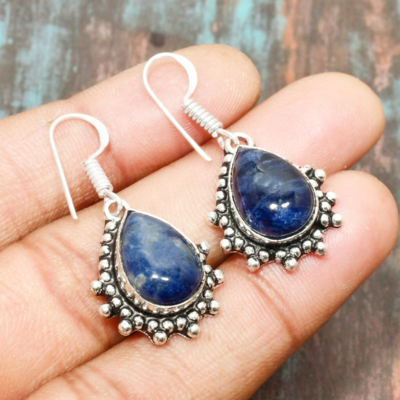 Serenity’s Embrace – Sapphire & Sterling Silver Earrings