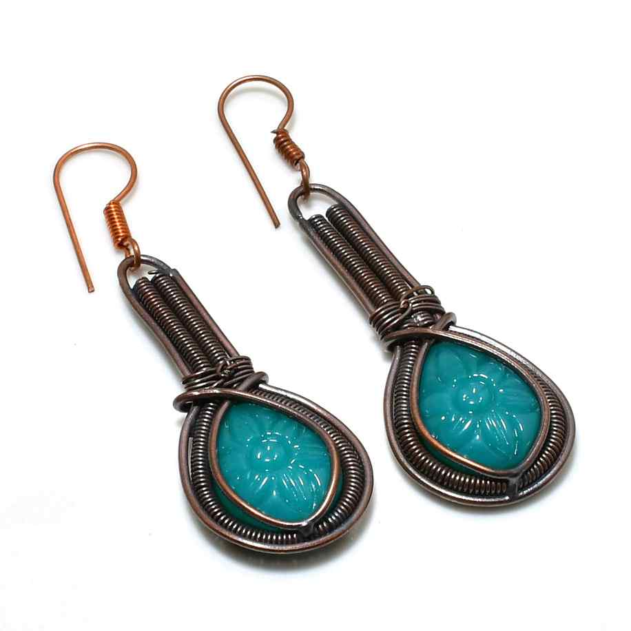 Serenity’s Embrace – Turquoise Copper Earrings