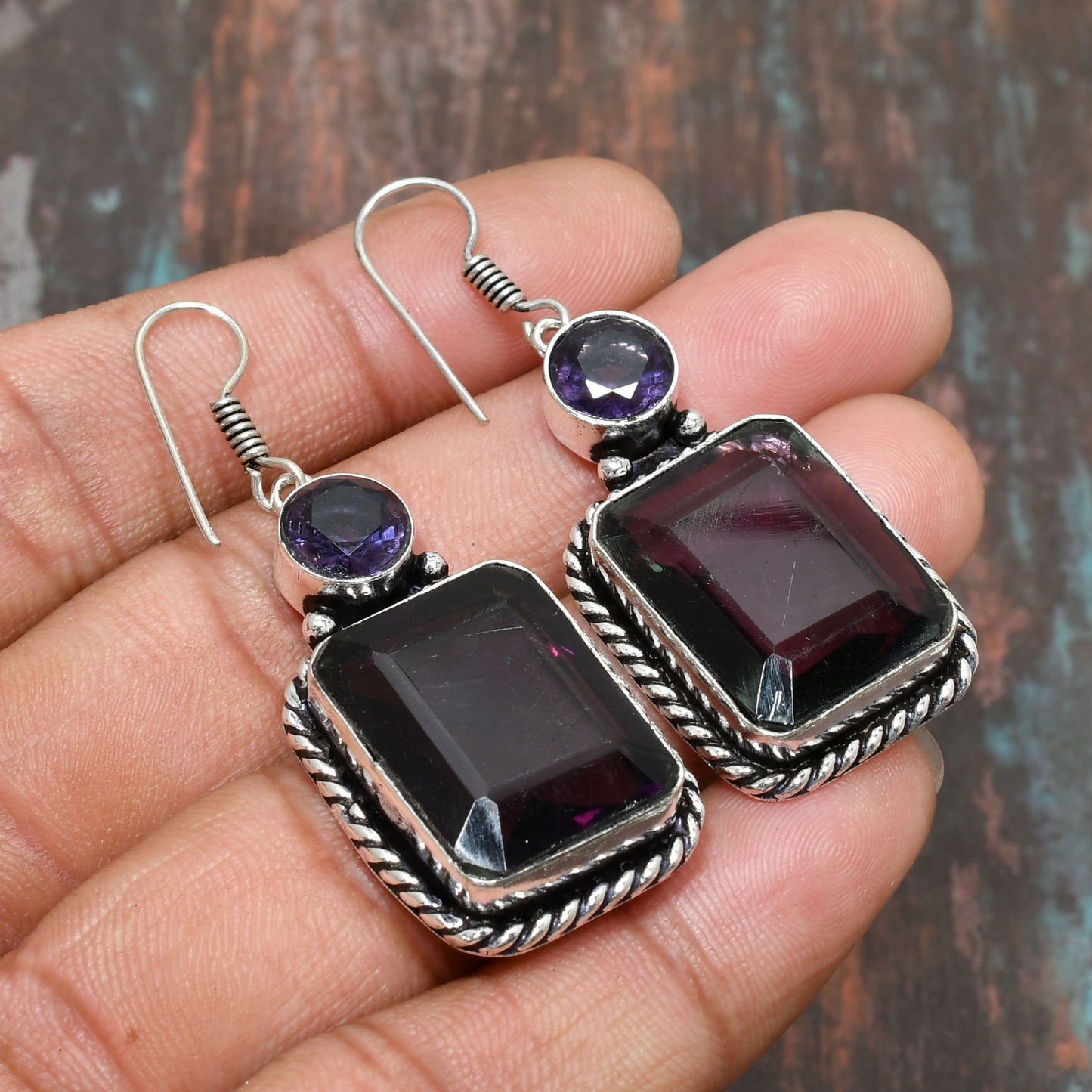 Divine Allure – Amethyst Sterling Silver Earrings