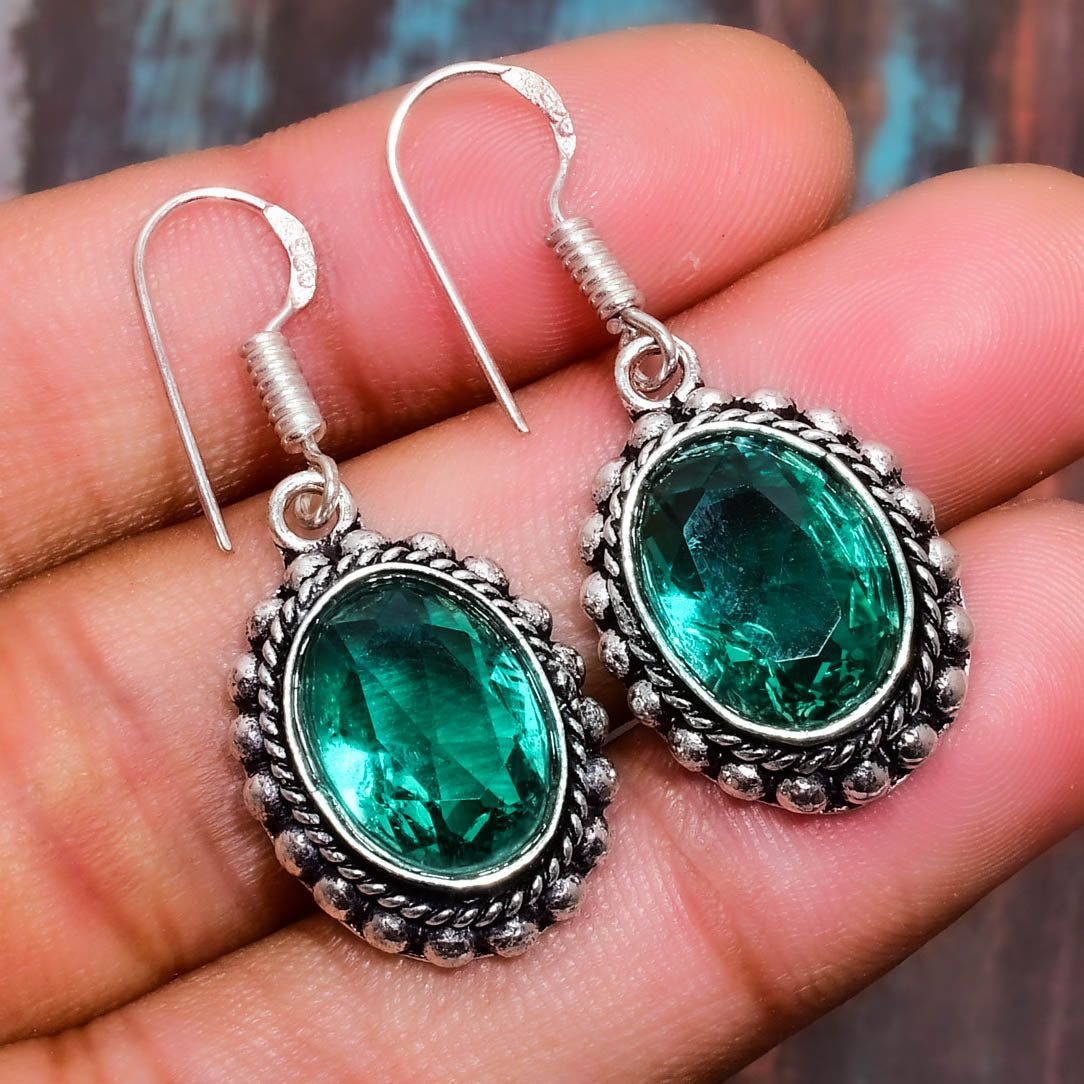 Emerald Whisper – Sterling Silver Emerald Earrings