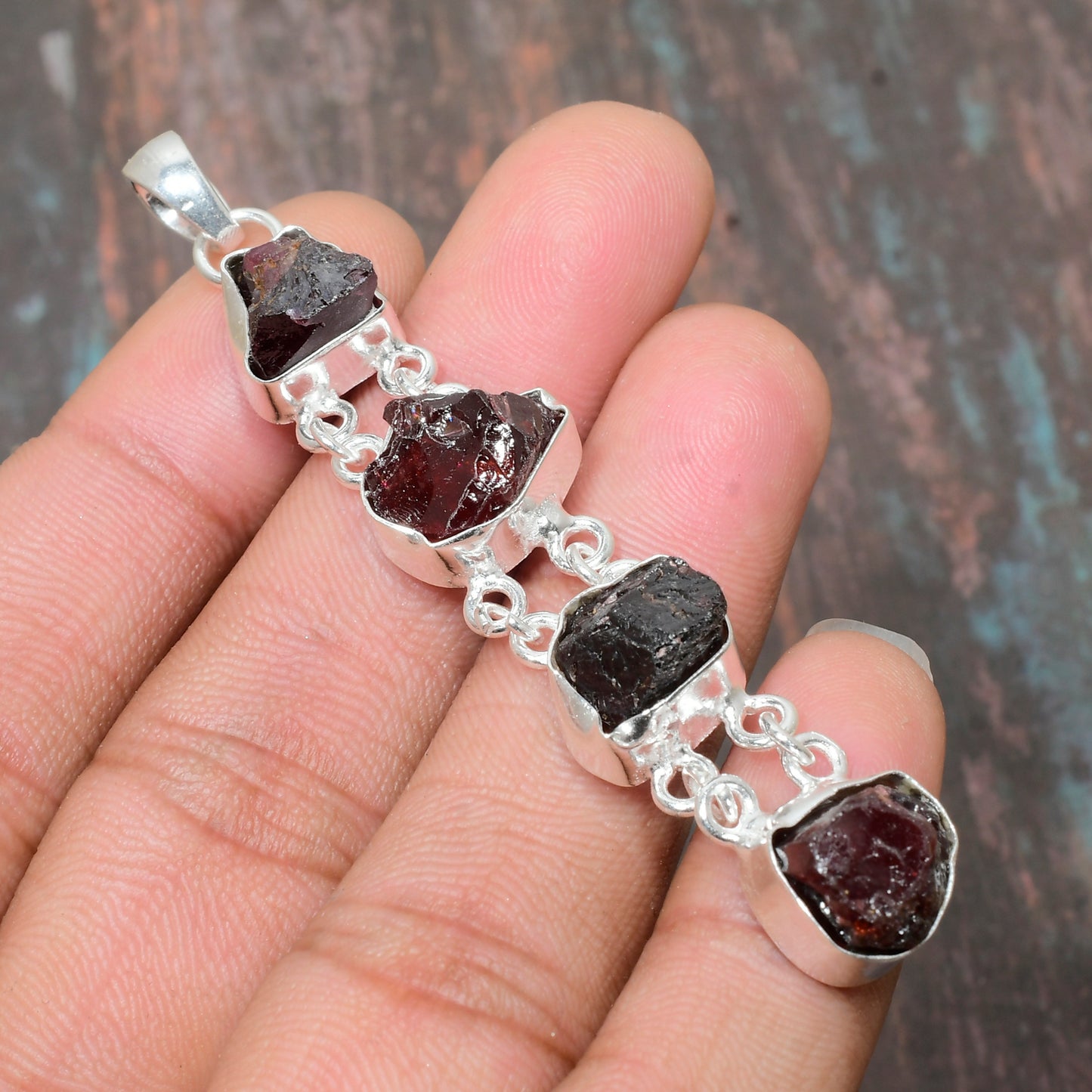 Scarlet Heart – Garnet & Sterling Silver Pendant