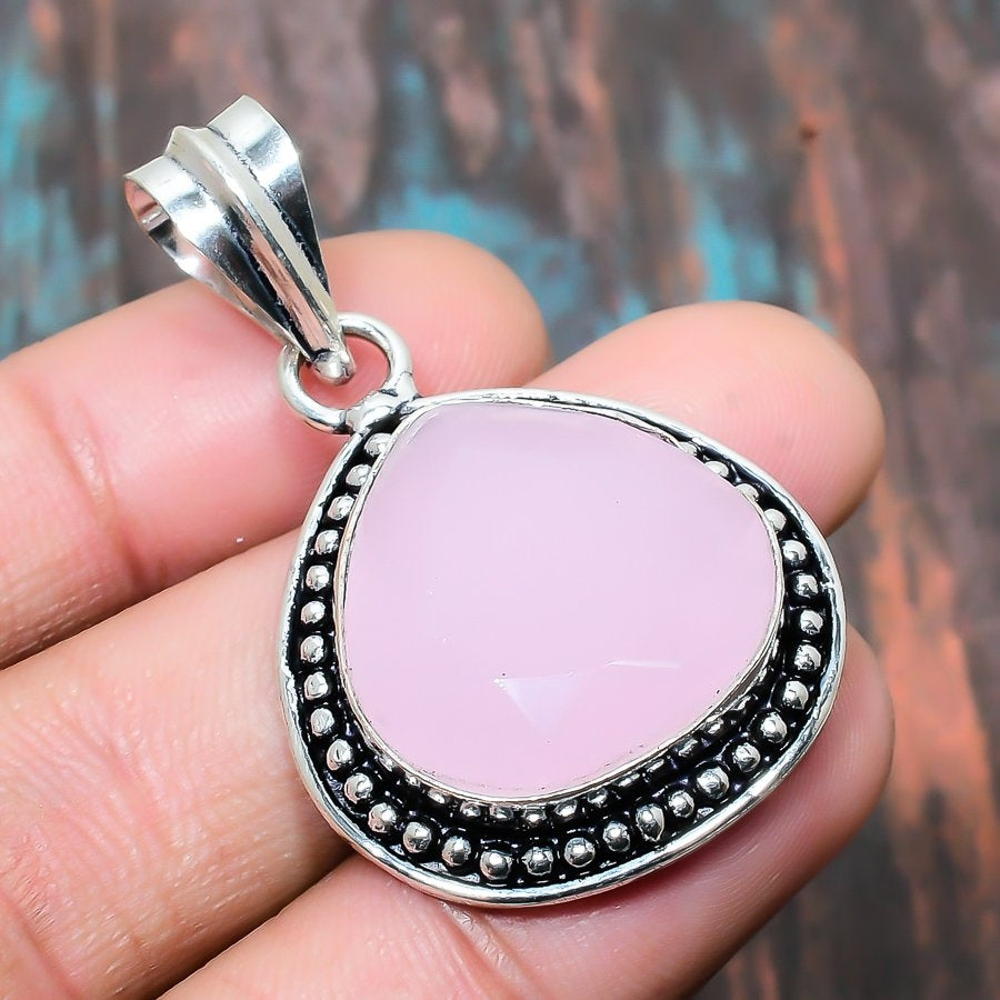 Harmony Heart – Rose Quartz Silver Pendant
