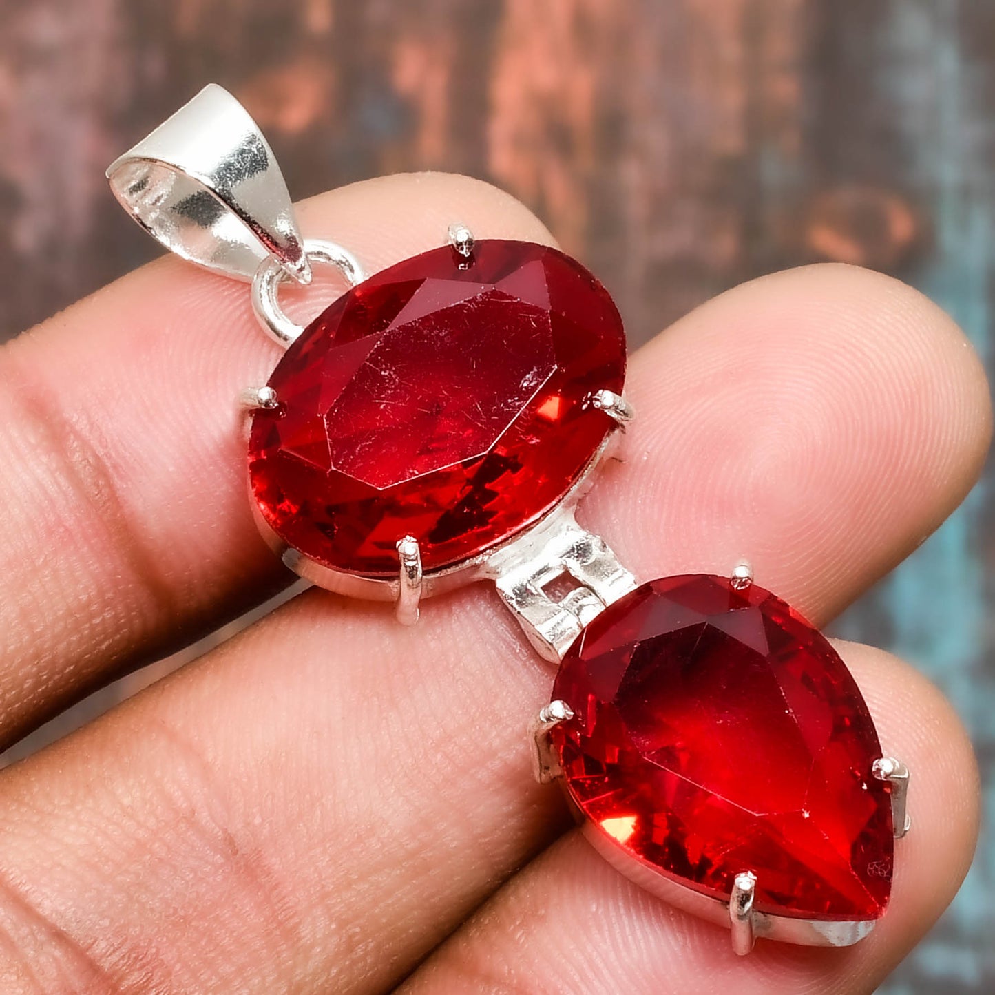Ember’s Heart – Ruby & Sterling Silver Pendant