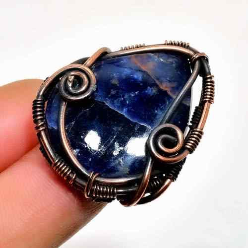 Aura’s Embrace – Natural Stone Copper Pendant