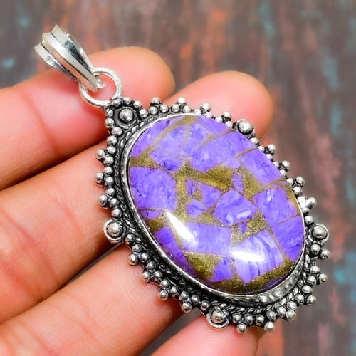 Violet Muse – Handcrafted Silver & Purple Stone Pendant