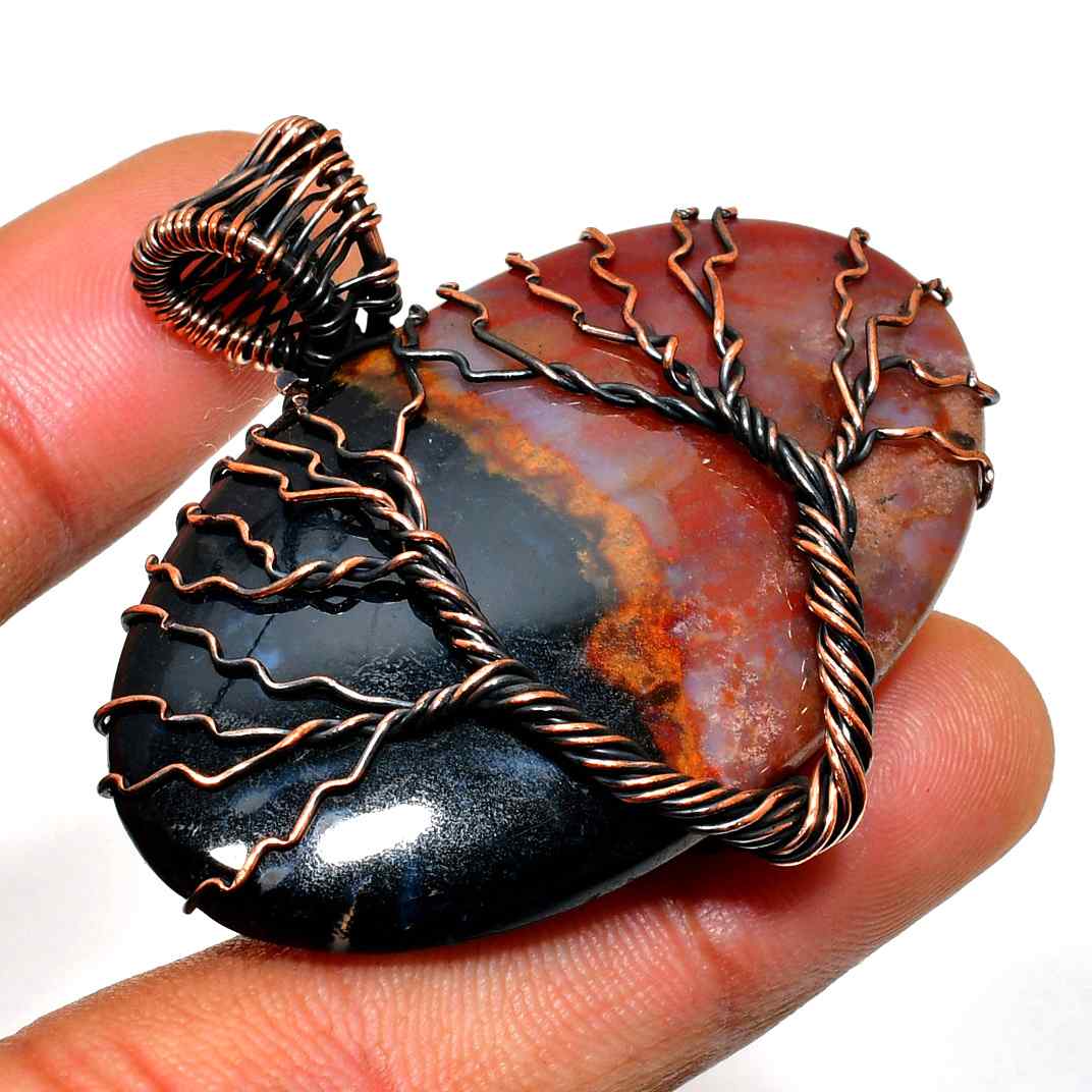 EmberRoot – Tree of Life Agate & Copper Pendant