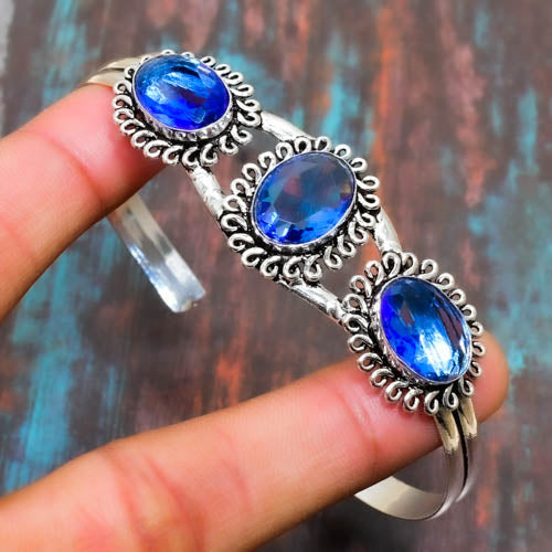 Tranquil Tide – Blue Topaz Silver Bracelet