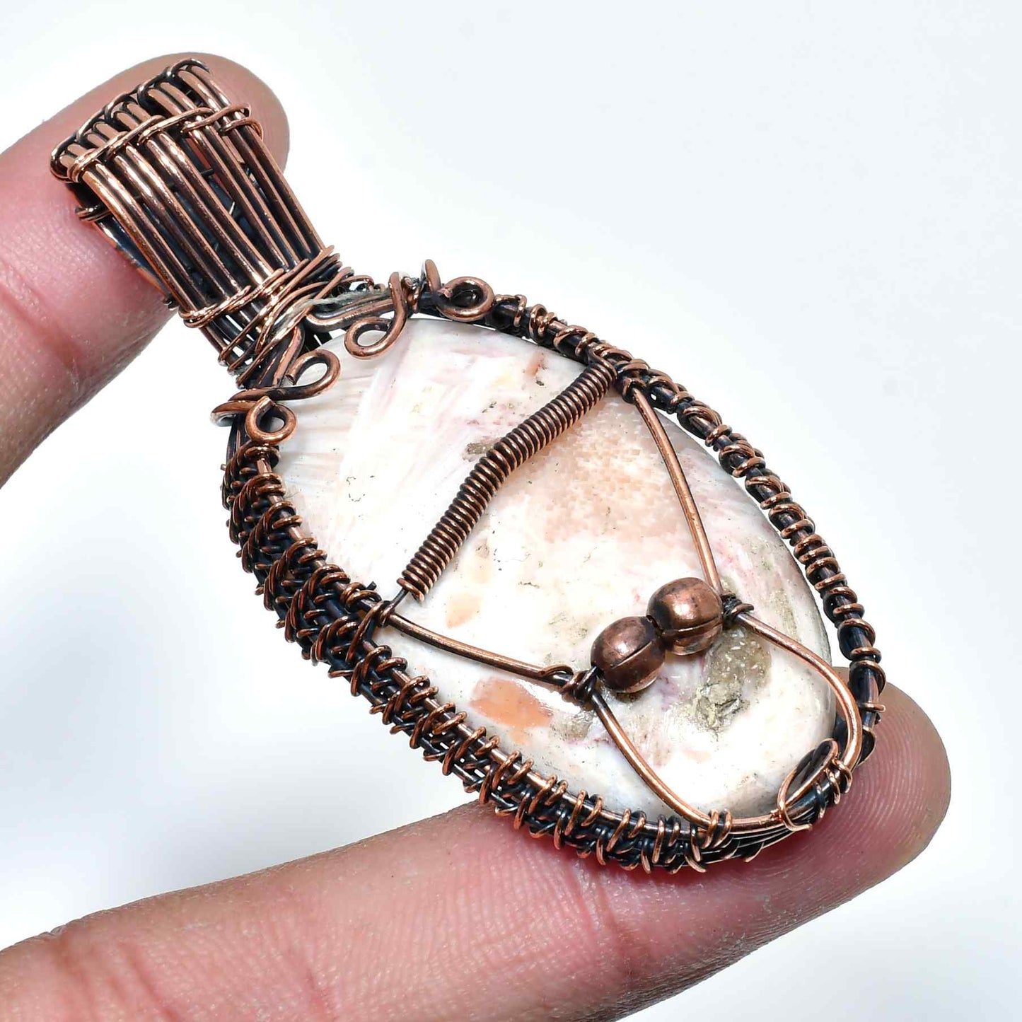 Celestial Embrace – Copper-Wrapped Crystal Pendant