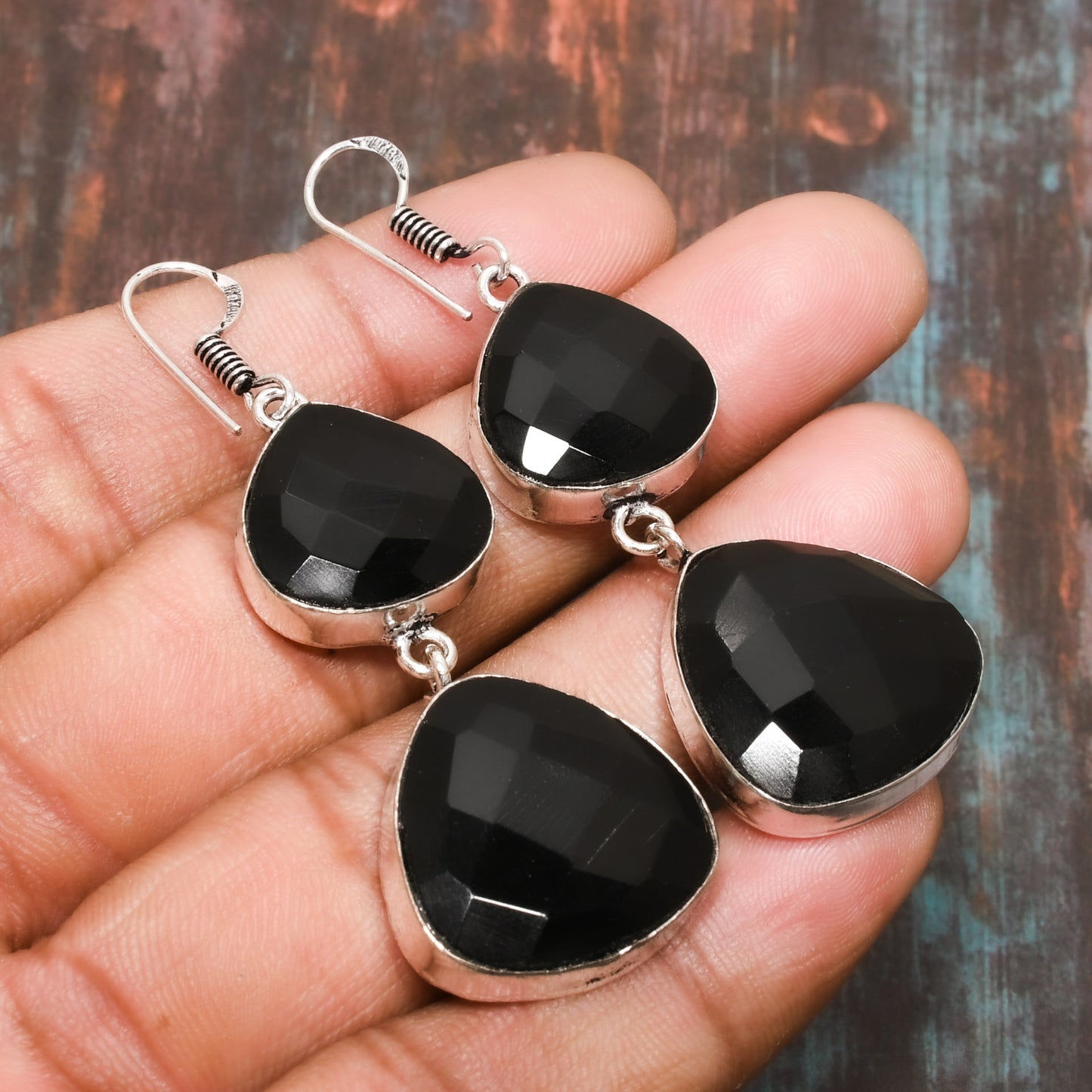 Aegis Noir – Sterling Silver Black Onyx Earrings