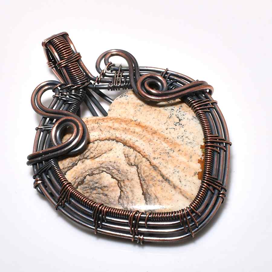 Gaia’s Embrace – Natural Stone Copper Pendant