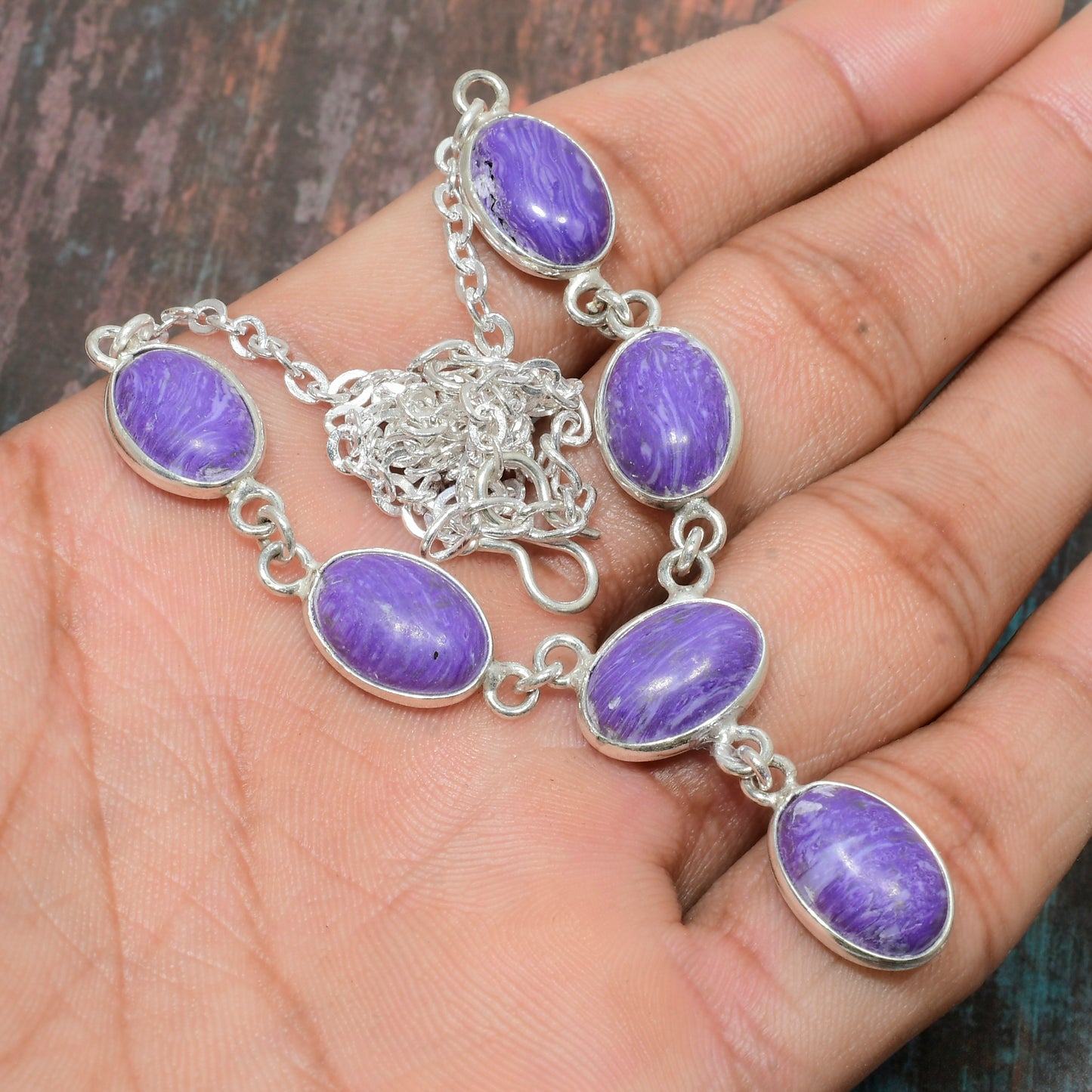 Mystic Serenity – Purple Charoite & Sterling Silver Bracelet