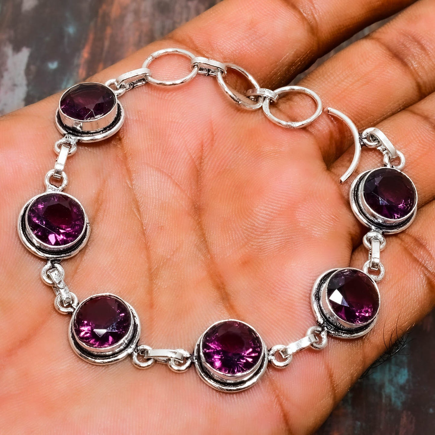 Celeste’s Whisper – Silver Amethyst Bracelet