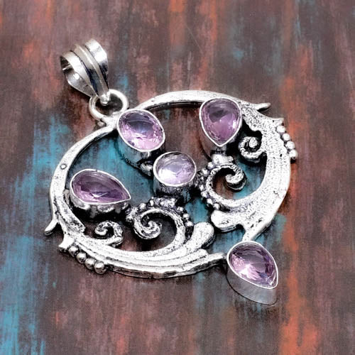 Elegance Encased – Silver Amethyst Pendant