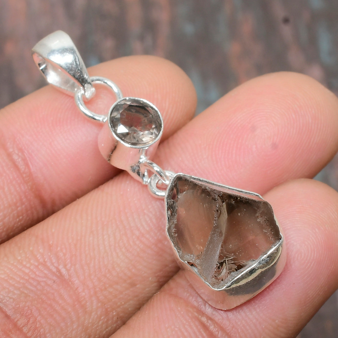Terra’s Embrace – Smoky Quartz Sterling Silver Pendant