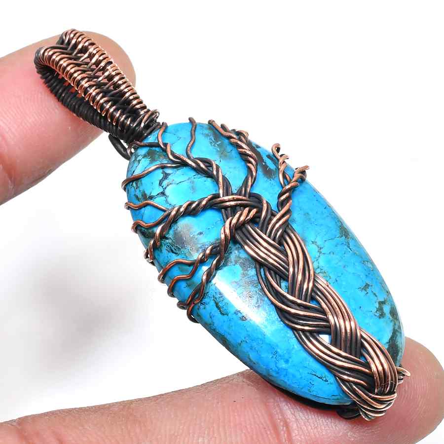 Tranquil Waves – Turquoise Copper Pendant