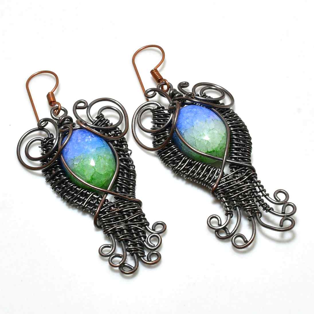 Nature’s Embrace – Wire-Wrapped Gemstone Earrings