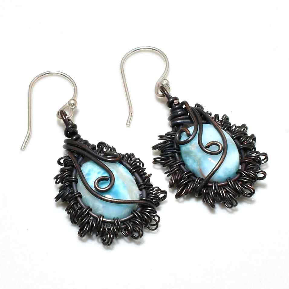 Ocean Serenity – Aquamarine Copper Earrings