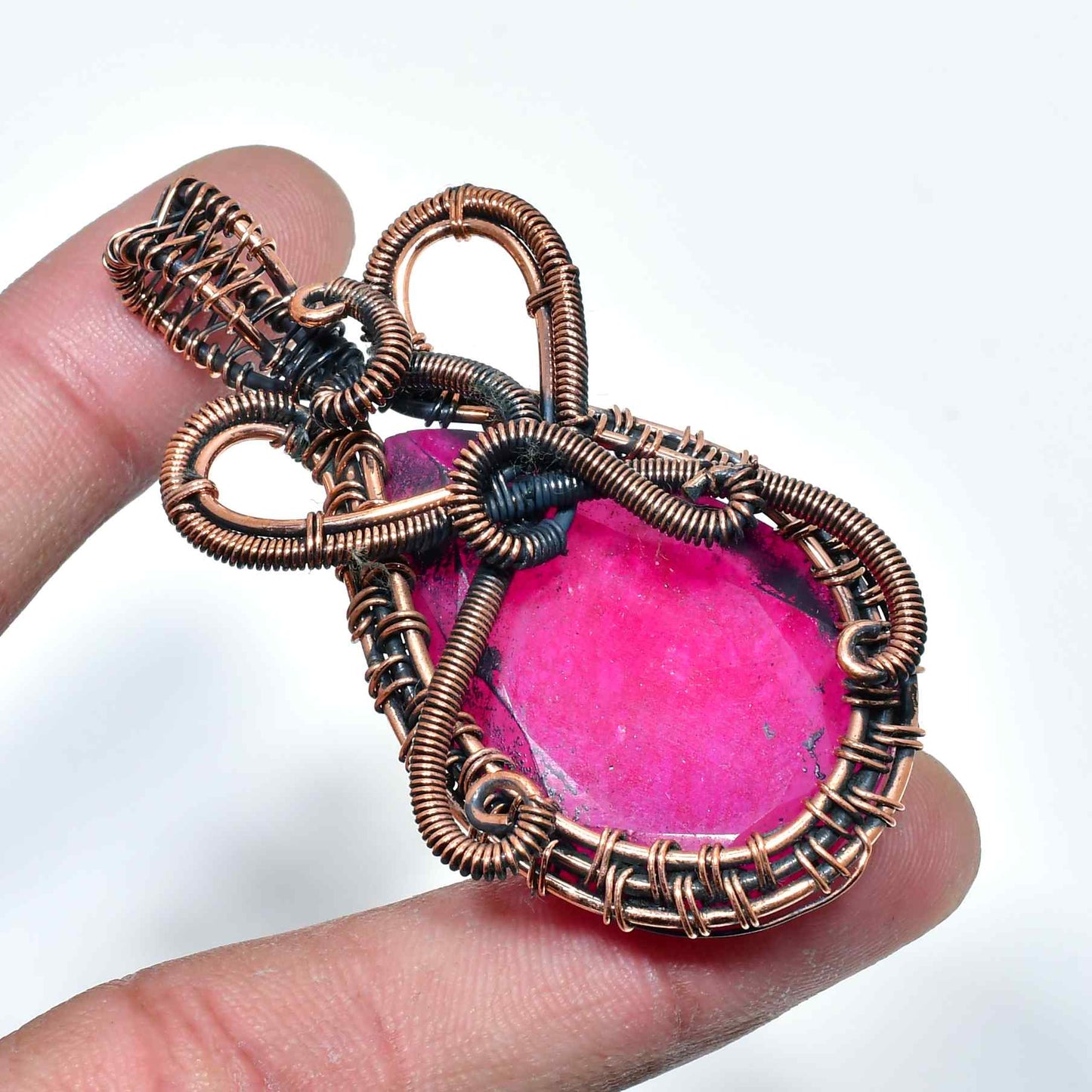 Ember’s Heart – Ruby & Copper Pendant