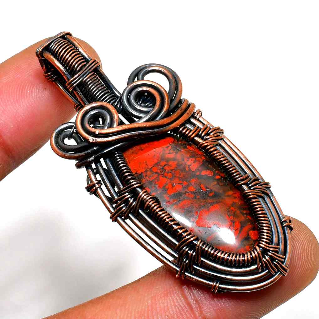 Gaia’s Heart – Jasper & Oxidized Copper Pendant