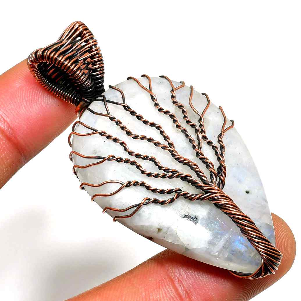 Celestial Arbor – Moonstone Tree of Life Pendant