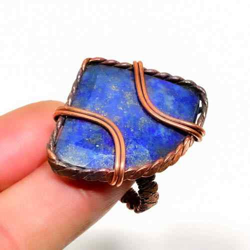Azure Wisdom – Lapis Lazuli Copper Ring