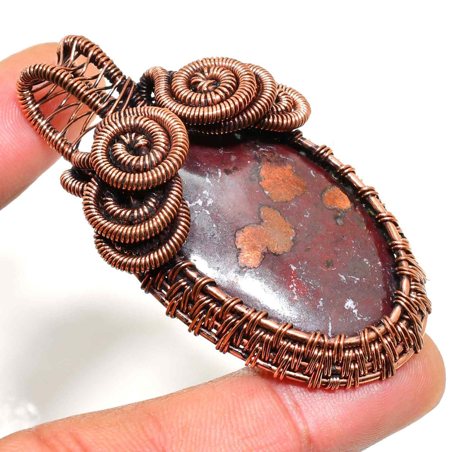Gaia’s Embrace – Jasper & Oxidized Copper Pendant