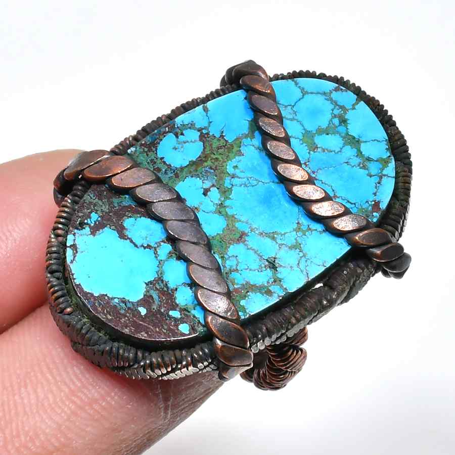 Spirit’s Embrace – Turquoise Copper Ring
