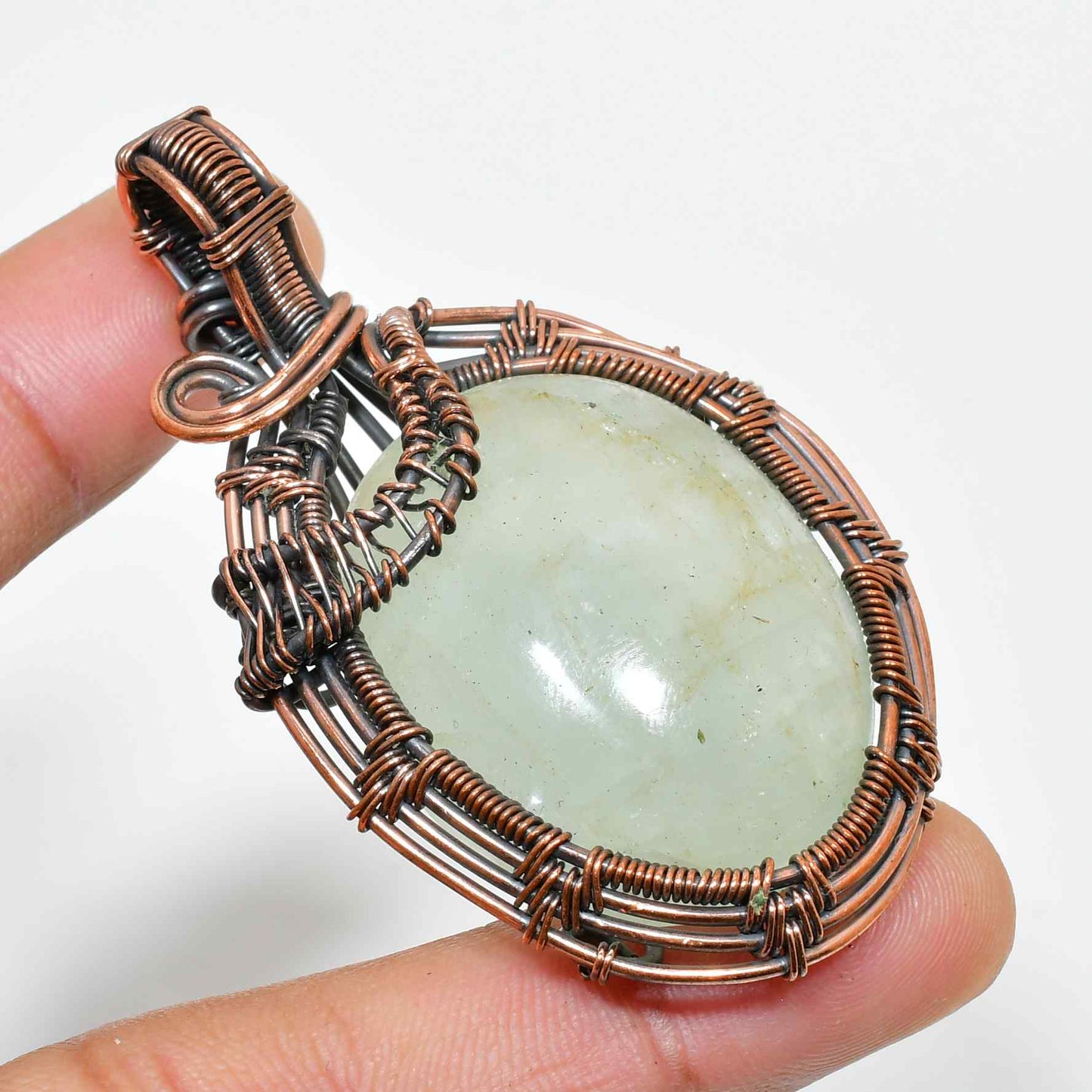 Verdant Fortune – Aventurine Copper Pendant