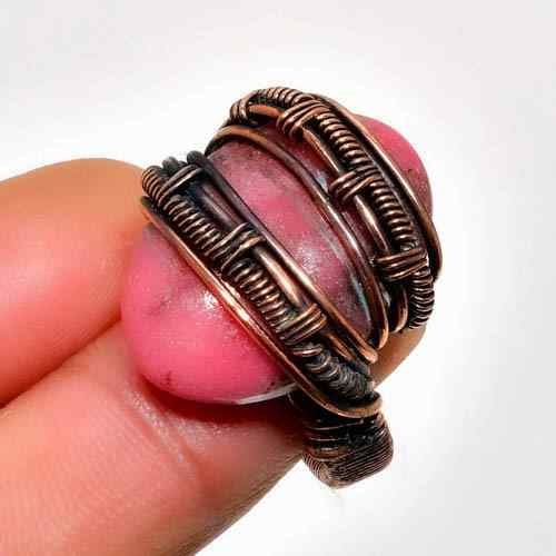 Serenity’s Embrace – Pink Opal Copper Ring