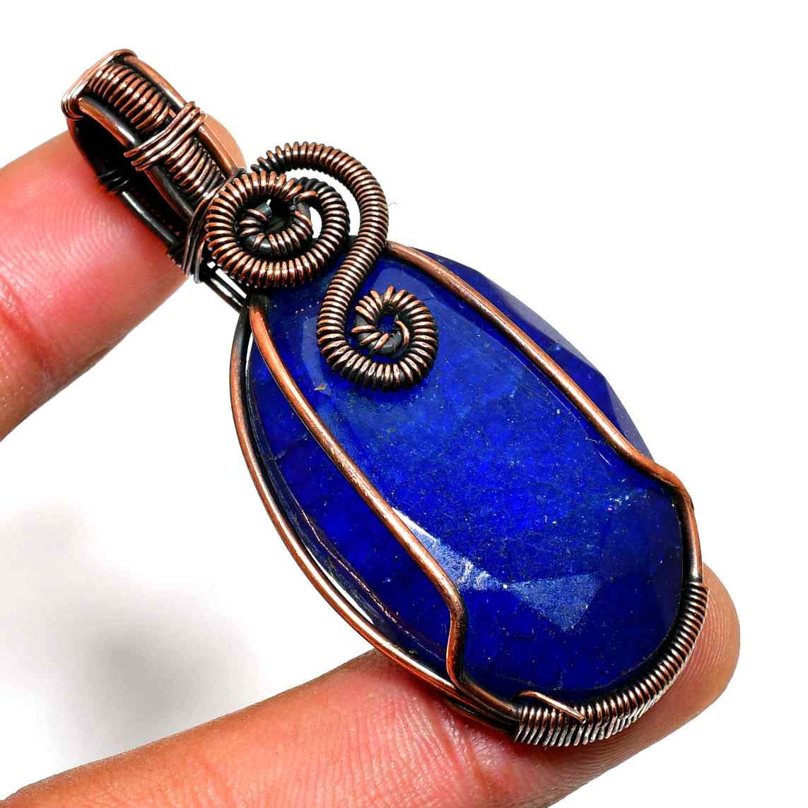 Wisdom’s Light – Lapis Lazuli Copper Pendant