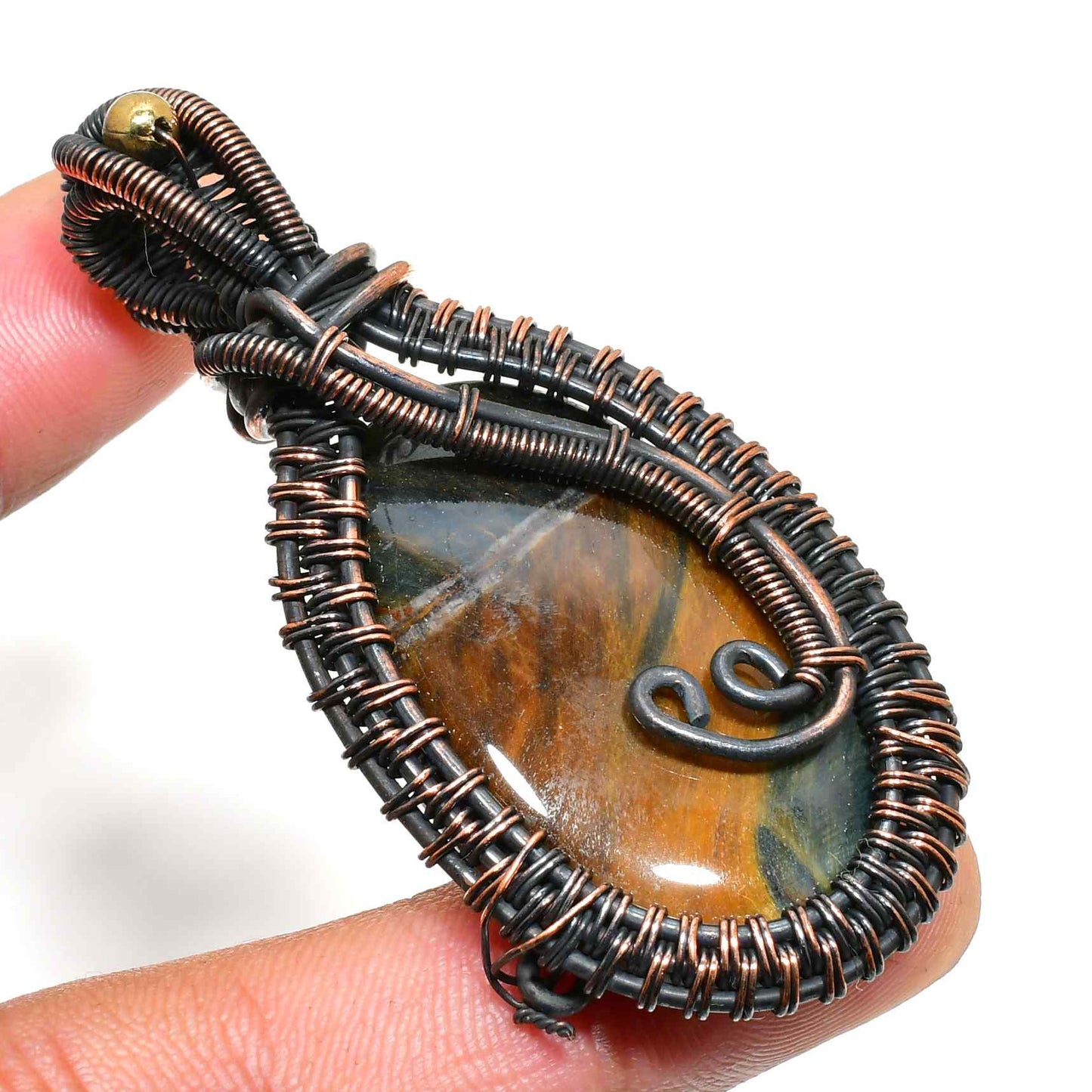 Stellar Guardian – Tiger’s Eye Copper Pendant