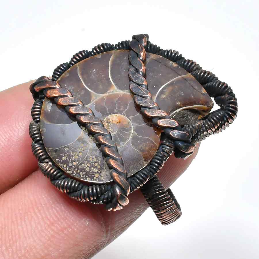 Eternal Spiral – Ammonite Copper Ring