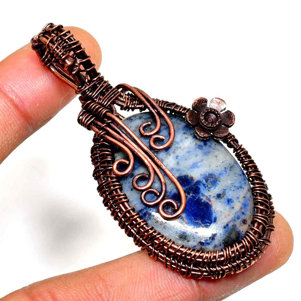 Gaia’s Embrace – Copper-Wrapped Stone Pendant