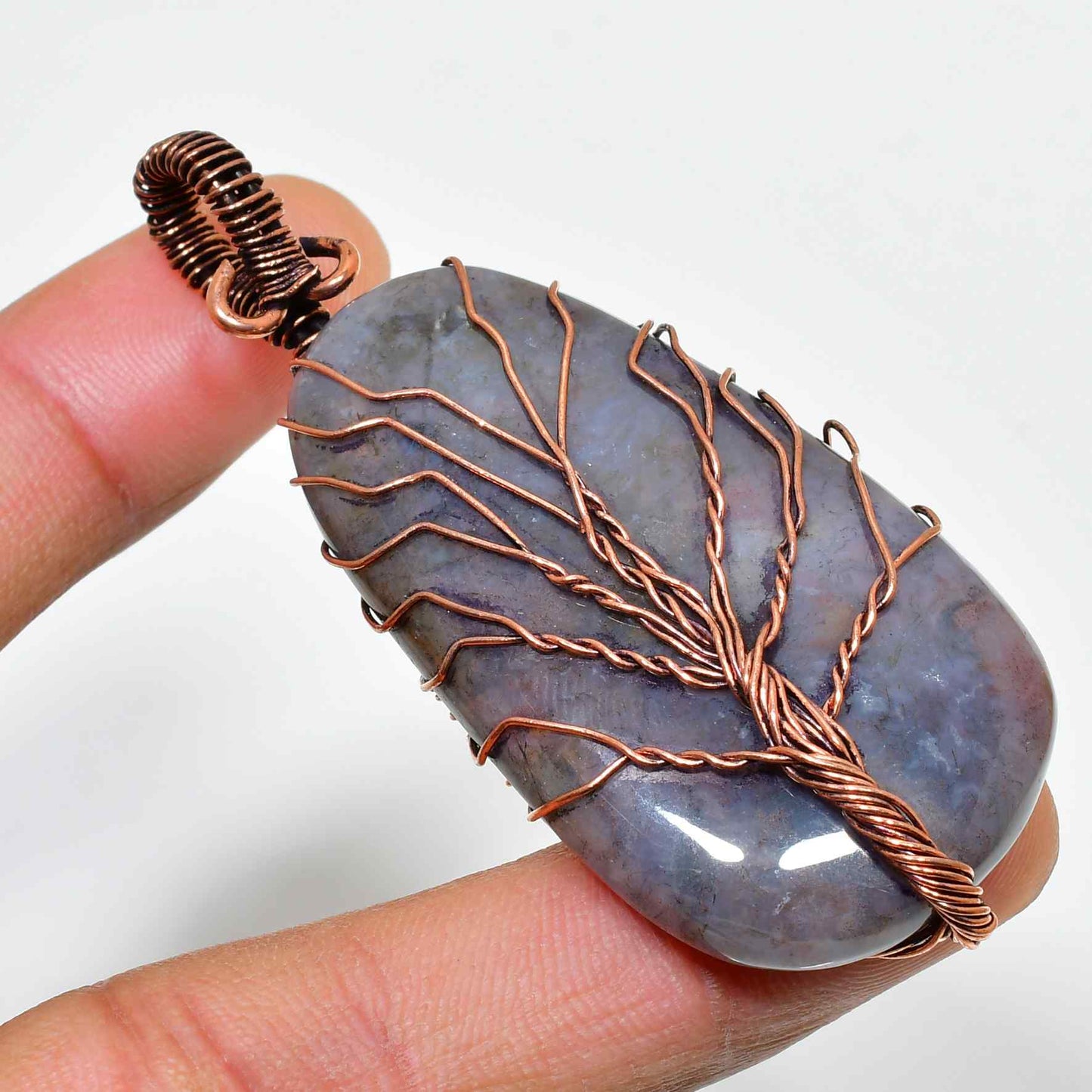 Serenity’s Embrace – Amethyst Copper Pendant