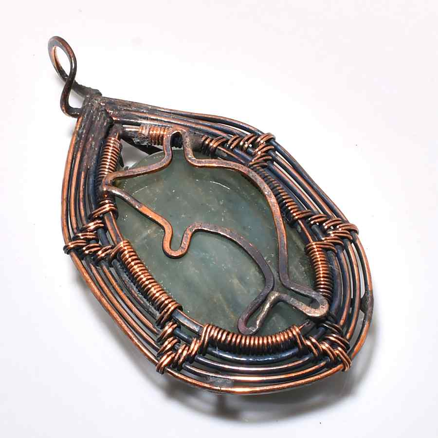 Tidal Harmony – Aventurine Dolphin Copper Pendant