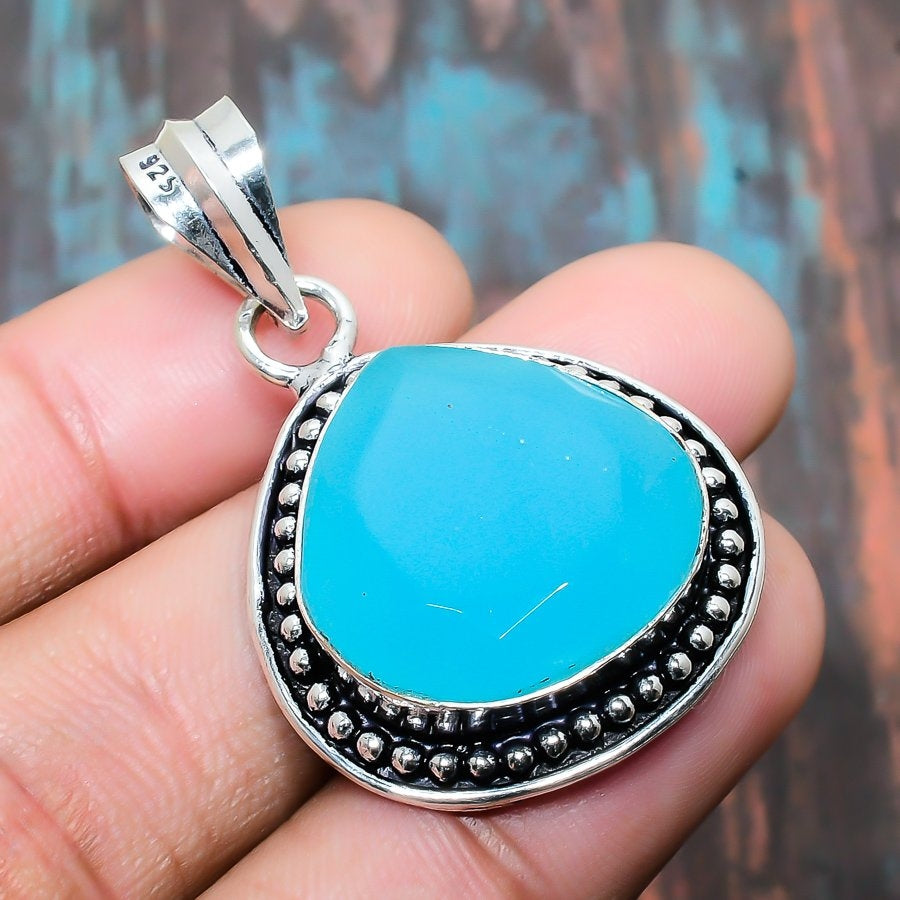 Ocean’s Embrace – Turquoise & Sterling Silver Pendant