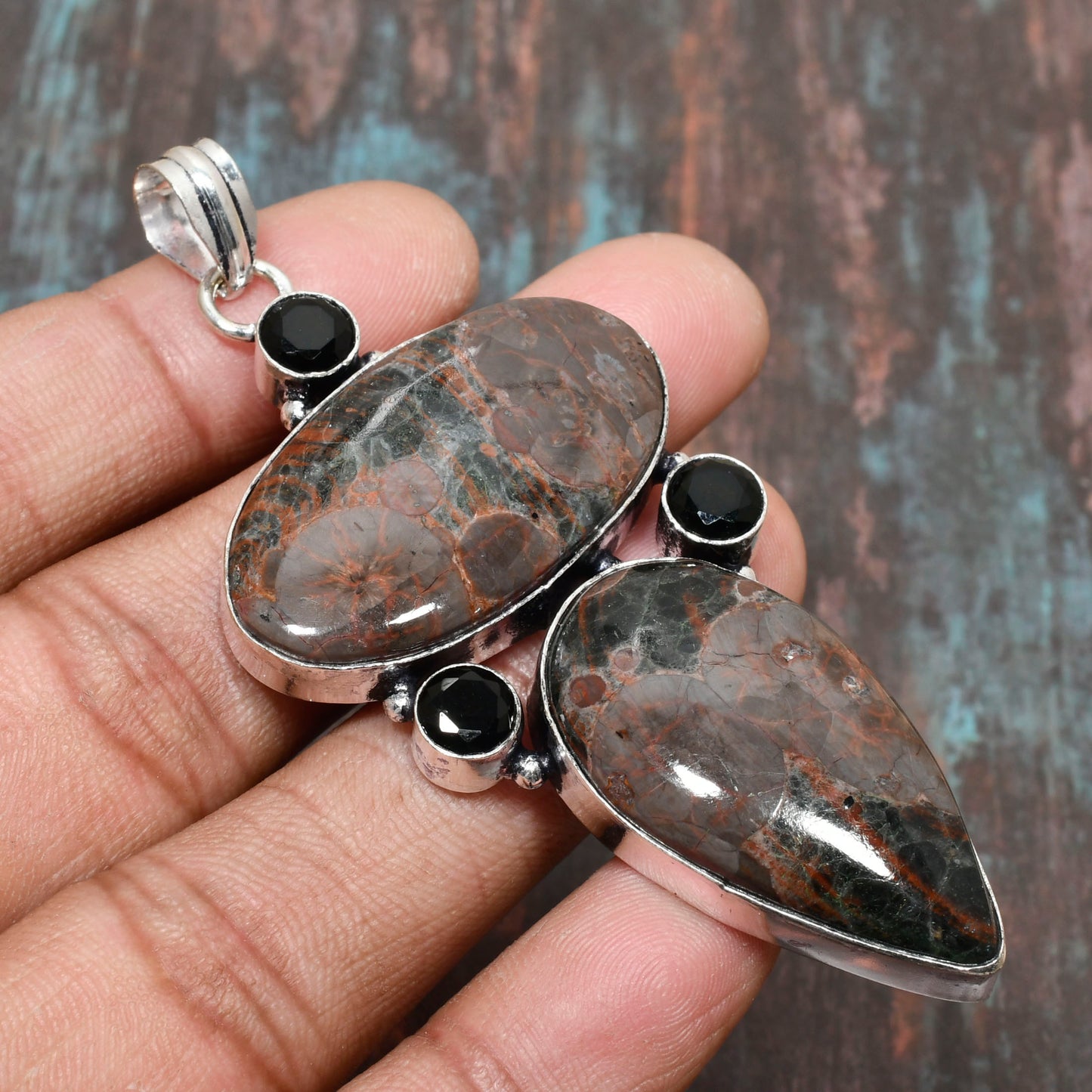 Garnet Grace – Sterling Silver Love Pendant