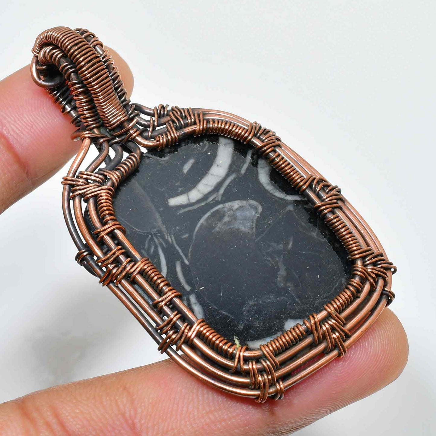 Grounded Guardian – Polished Onyx Copper Pendant