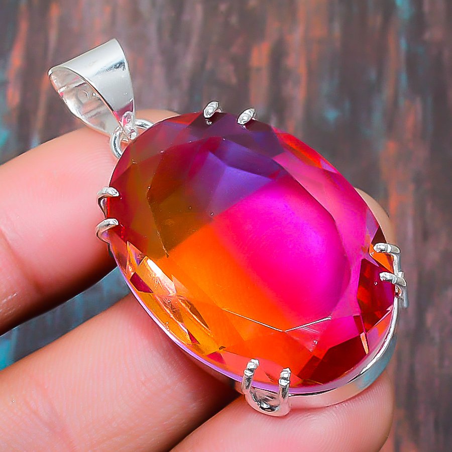 Radiant Dawn – Silver Multi-Gem Pendant