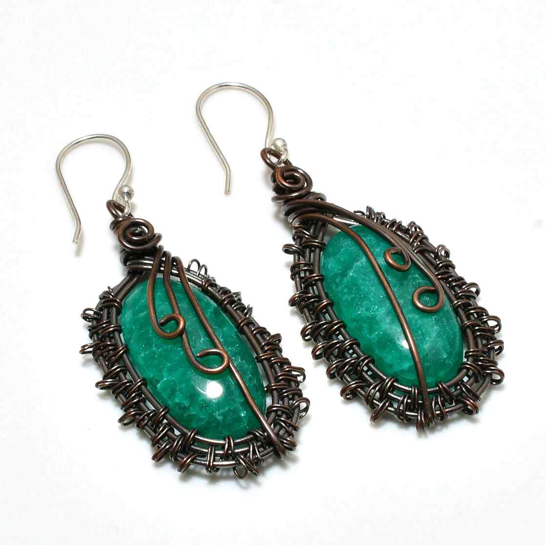 Gaia’s Harmony – Green Aventurine Copper Earrings