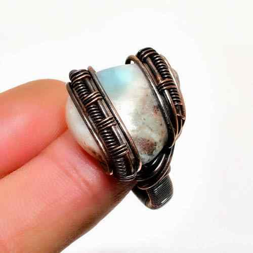 Luna’s Embrace – Oxidized Copper Moonstone Ring
