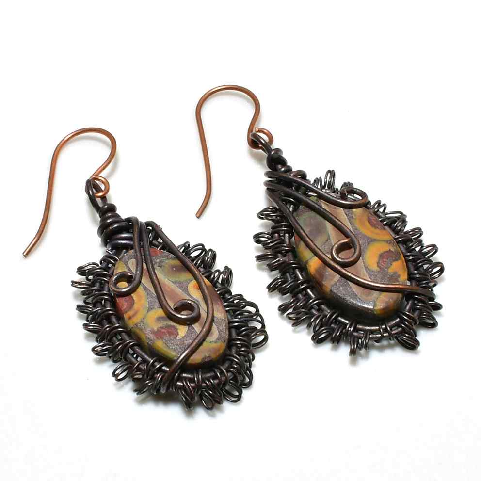 Rustic Whispers – Agate & Oxidized Copper Earrings