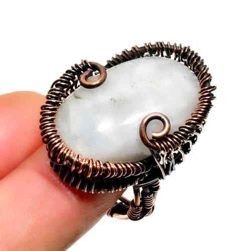 Ember’s Embrace – Oxidized Copper Moonstone Ring