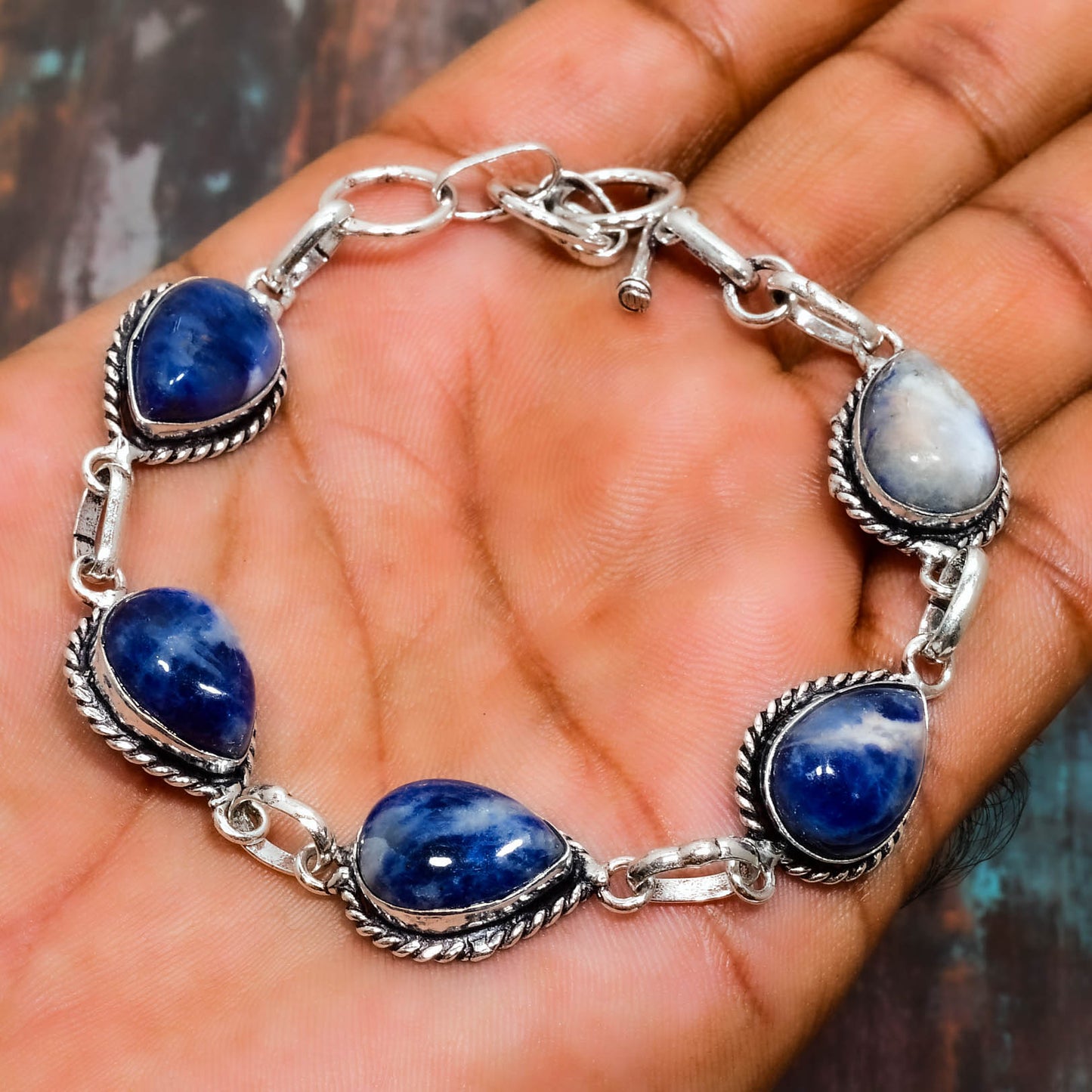 Tranquil Blue – Sterling Sodalite Bracelet