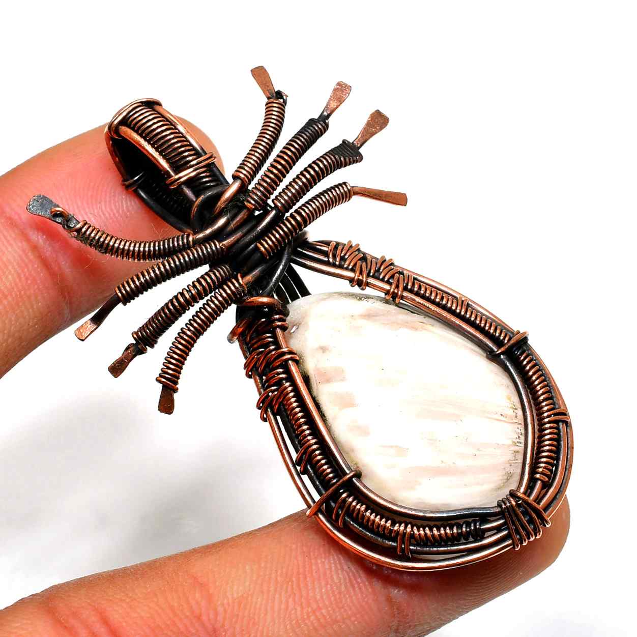 Gaia’s Embrace – Copper-Wrapped Crystal Pendant